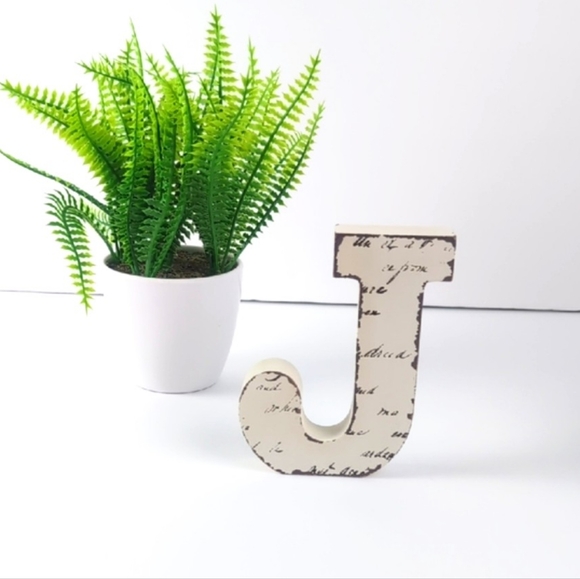 Vintage Distressed Cursive Letter J - Picture 1 of 6